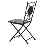 3 Piece Mosaic Bistro Set Ceramic Tile Grey - Extra Image