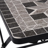 3 Piece Mosaic Bistro Set Ceramic Tile Grey - Extra Image
