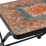 3 Piece Mosaic Bistro Set Ceramic Tile Orange/Grey - Extra Image