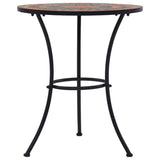 3 Piece Mosaic Bistro Set Ceramic Tile Orange/Grey - Close-Up Angle