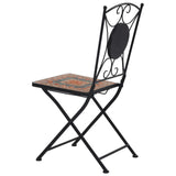 3 Piece Mosaic Bistro Set Ceramic Tile Orange/Grey - Low Angle