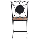 3 Piece Mosaic Bistro Set Ceramic Tile Orange/Grey - Extra Image