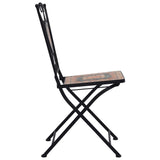 3 Piece Mosaic Bistro Set Ceramic Tile Orange/Grey - Extra Image