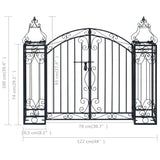 Ornamental Garden Gate Wrought Iron 122x20.5x100 cm