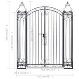 Ornamental Garden Gate Wrought Iron 122x20.5x160 cm - Rear View