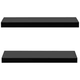 Floating Wall Shelves 2 pcs Black 60x20x3.8 cm - Side View