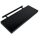 Floating Wall Shelves 2 pcs Black 60x20x3.8 cm - Top-Down View