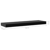 Floating Wall Shelves 2 pcs Black 60x20x3.8 cm - Rear View