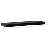 Floating Wall Shelves 2 pcs Black 80x20x3.8 cm - Rear View