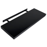 Floating Wall Shelves 2 pcs Black 100x20x3.8 cm - Top-Down View