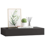 Floating Wall Shelf with Drawer Black 48x25x8 cm
