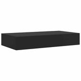 Floating Wall Shelf with Drawer Black 48x25x8 cm - Top-Down View