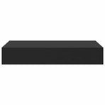 Floating Wall Shelf with Drawer Black 48x25x8 cm