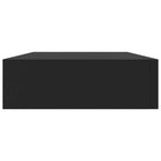 Floating Wall Shelf with Drawer Black 48x25x8 cm