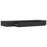 Floating Wall Shelf with Drawer Black 80x25x8 cm