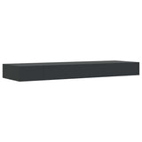 Floating Wall Shelf with Drawer Black 80x25x8 cm - Top-Down View