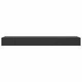 Floating Wall Shelf with Drawer Black 80x25x8 cm