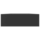Floating Wall Shelf with Drawer Black 80x25x8 cm