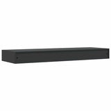 Floating Wall Shelf with Drawer Black 80x25x8 cm - Close-Up Angle