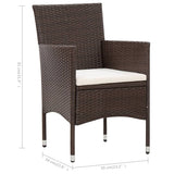 4 Piece Garden Lounge Set with Cushions Poly Rattan Brown - Extra Image