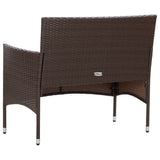 4 Piece Garden Lounge Set with Cushions Poly Rattan Brown - Top-Down View