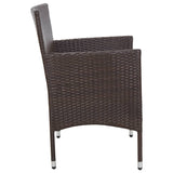 4 Piece Garden Lounge Set with Cushions Poly Rattan Brown - 45-Degree Angle