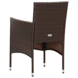 4 Piece Garden Lounge Set with Cushions Poly Rattan Brown - Low Angle