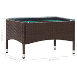 4 Piece Garden Lounge Set with Cushions Poly Rattan Brown - Extra Image