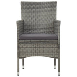 4 Piece Garden Lounge Set with Cushions Poly Rattan Grey - Close-Up Angle