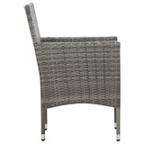 4 Piece Garden Lounge Set with Cushions Poly Rattan Grey - Low Angle