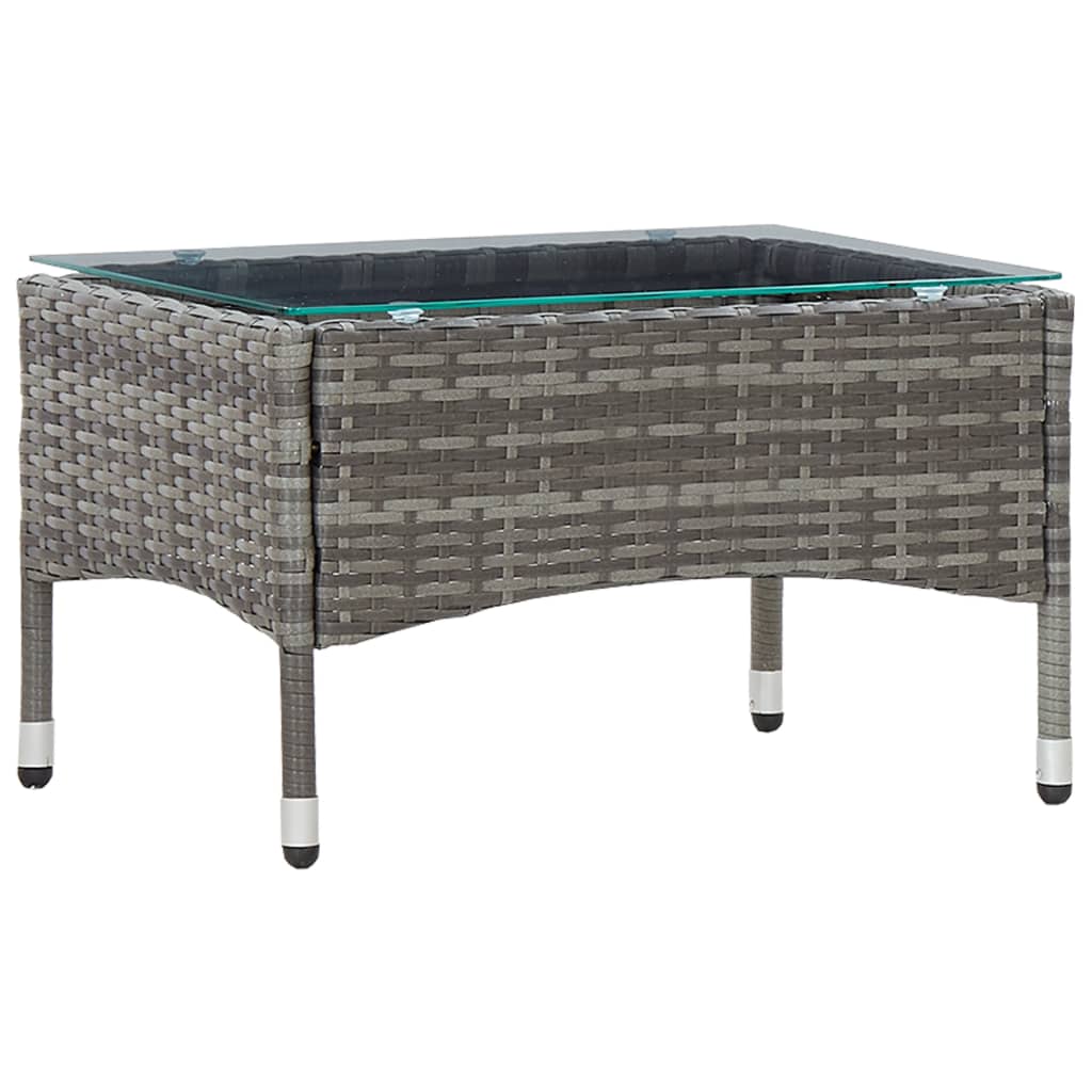 4 Piece Garden Lounge Set with Cushions Poly Rattan Grey