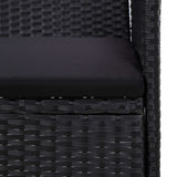 4 Piece Garden Lounge Set with Cushions Poly Rattan Black