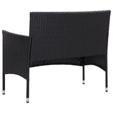 4 Piece Garden Lounge Set with Cushions Poly Rattan Black - Top-Down View