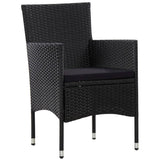 4 Piece Garden Lounge Set with Cushions Poly Rattan Black - 45-Degree Angle