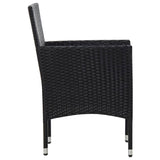 4 Piece Garden Lounge Set with Cushions Poly Rattan Black - Close-Up Angle