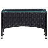 4 Piece Garden Lounge Set with Cushions Poly Rattan Black