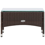 4 Piece Garden Lounge Set With Cushions Poly Rattan Brown - Side View