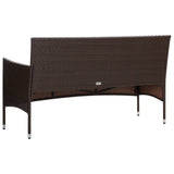 4 Piece Garden Lounge Set With Cushions Poly Rattan Brown - Close-Up Angle