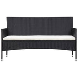 4 Piece Garden Lounge Set With Cushions Poly Rattan Black - 45-Degree Angle