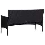 4 Piece Garden Lounge Set With Cushions Poly Rattan Black - Rear View