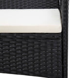 4 Piece Garden Lounge Set With Cushions Poly Rattan Black - Extra Image