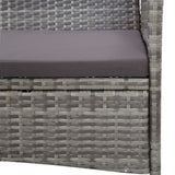 4 Piece Garden Lounge Set With Cushions Poly Rattan Grey - Extra Image