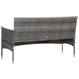4 Piece Garden Lounge Set With Cushions Poly Rattan Grey - Top-Down View