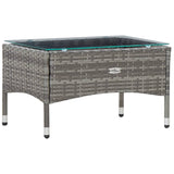 4 Piece Garden Lounge Set With Cushions Poly Rattan Grey - 45-Degree Angle