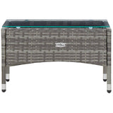 4 Piece Garden Lounge Set With Cushions Poly Rattan Grey - Rear View