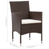 5 Piece Garden Lounge Set With Cushions Poly Rattan Brown - Extra Image