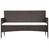 5 Piece Garden Lounge Set With Cushions Poly Rattan Brown - Top-Down View
