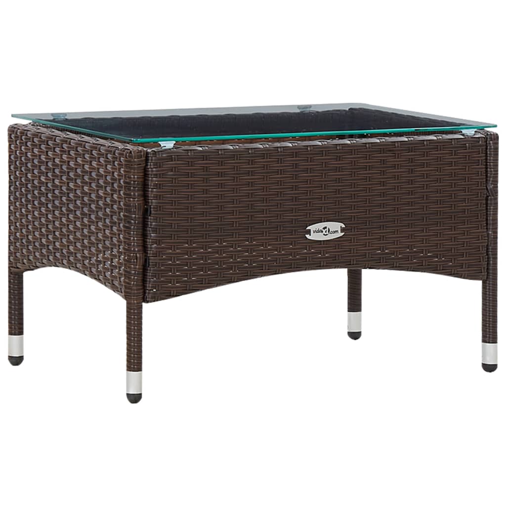 5 Piece Garden Lounge Set With Cushions Poly Rattan Brown
