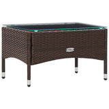 5 Piece Garden Lounge Set With Cushions Poly Rattan Brown
