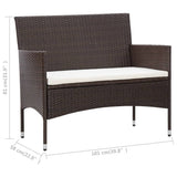 5 Piece Garden Lounge Set With Cushions Poly Rattan Brown - Extra Image
